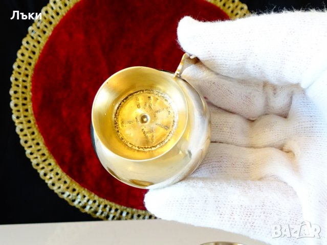 Бронзови чаши за ракия,столче,гравирани. , снимка 5 - Антикварни и старинни предмети - 35950959