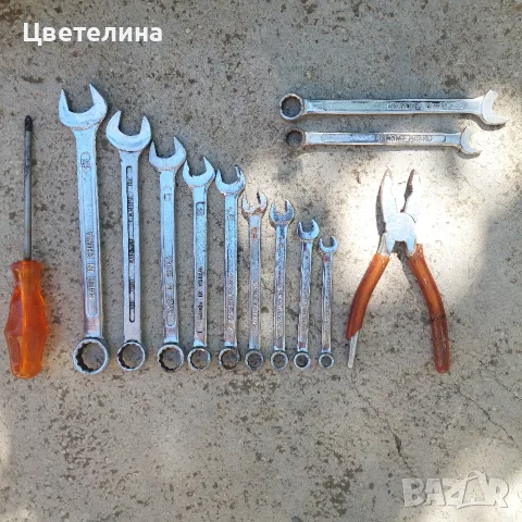 Звездогаечни ключове, отвертка и клещи