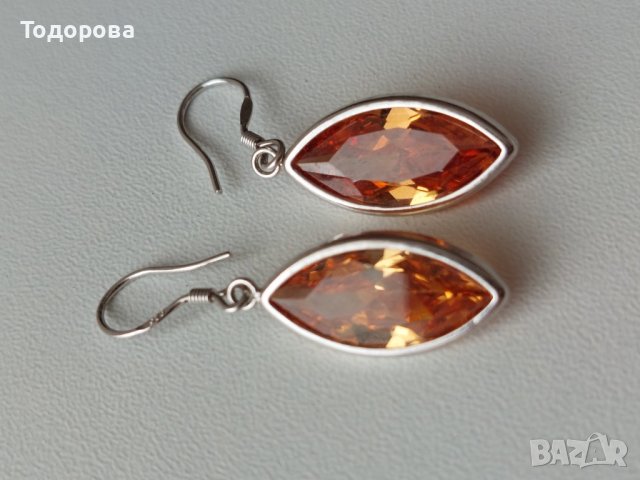 Продавам дамски,сребърни обеци с балтийски кехлибар, снимка 10 - Обеци - 41268176