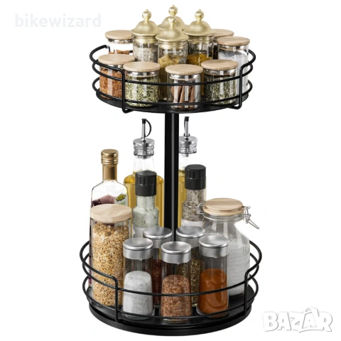 ZDDLOINP Въртящ се органайзер за подправки на 360° – черен НОВ