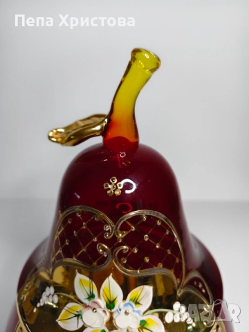 Ръчно изработена и изрисувана бонбониера от рубинен кристал Бохемия, снимка 5 - Други - 51862955