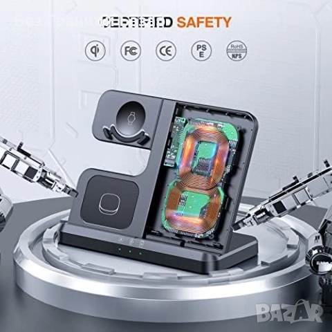 Ново Samsung 3 in 1 зарядно: телефон, часовник, слушалки + USB кабел, снимка 4 - Друга електроника - 51500111