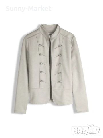 Дамско бежово сако с декоративни копчета, снимка 5 - Сака - 53507930