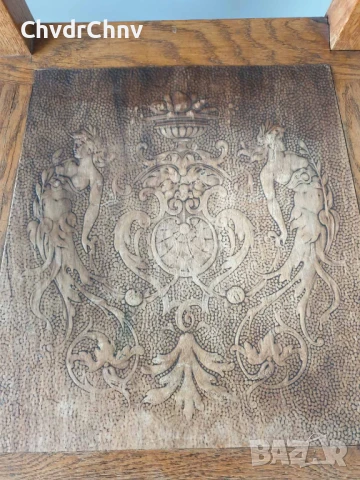 100см дърворезба/2бр чифт стари ретро дървени столове с релефни седалки, снимка 10 - Столове - 50727480