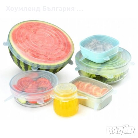 Разтегателни силиконови капаци 6 бр за плътно затваряне, снимка 2 - Други стоки за дома - 41182084