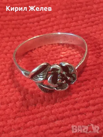 СТАРИНЕН ФЛОРАЛЕН СРЕБЪРЕН ПРЪСТЕН РОЗА СРЕБРО ВИСОКА ПРОБА МАЙСТОРСКА РЪЧНА ИЗРАБОТКА 45540, снимка 9 - Антикварни и старинни предмети - 46266841