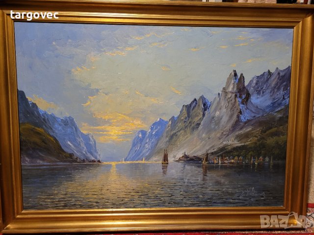 Картина масло на платно западна Европа, снимка 2 - Картини - 41778578