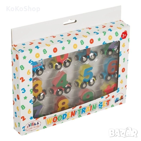 Дървено влакче с цифри/магнитно дървено влакче, снимка 3 - Образователни игри - 52380589
