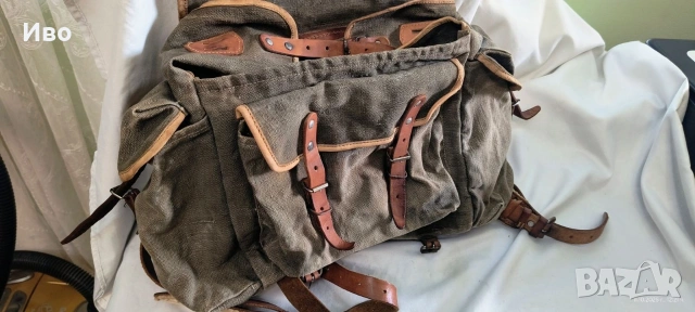 Българска брезентова военна раница, снимка 2 - Антикварни и старинни предмети - 53072387