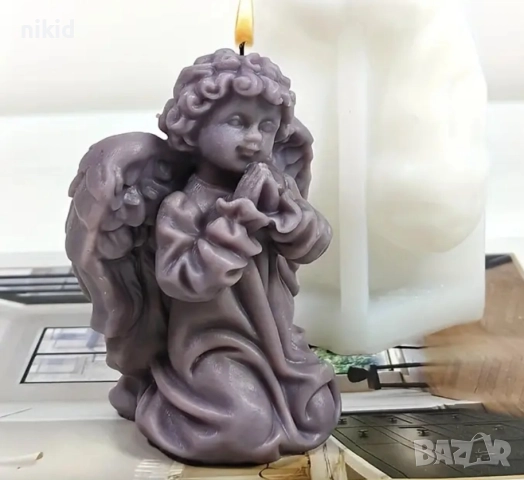 3D Ангел момче молещ молитва Кръщене силиконов молд форма фондан шоколад смола гипс свещ, снимка 10 - Форми - 47411981
