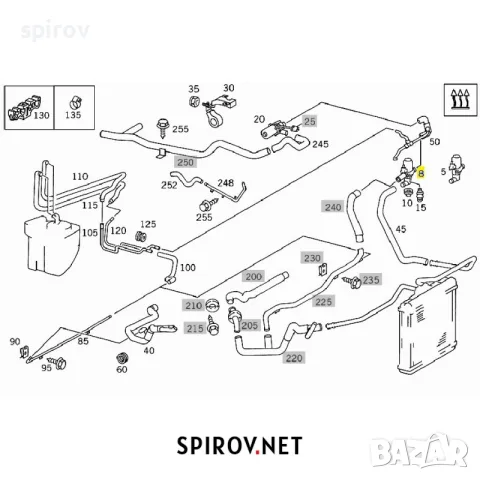 Клапан парно Mercedes Sprinter Vito SL A0018300684, снимка 4 - Части - 55715914