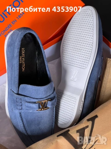 LOUIS VUITTON ЕСТЕСТВЕН велур, снимка 3 - Мокасини - 53614872
