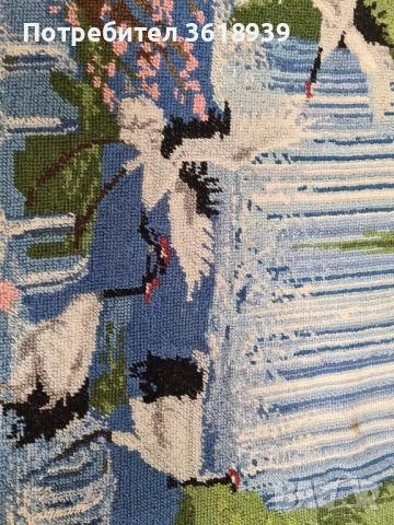 гоблен жерави 63.5/47, снимка 3 - Гоблени - 52109789