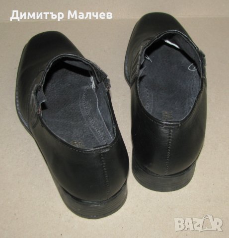 Нови обувки мъжки №40 естествена кожа плътна гумена подметка, с ластици, снимка 4 - Ежедневни обувки - 44392644