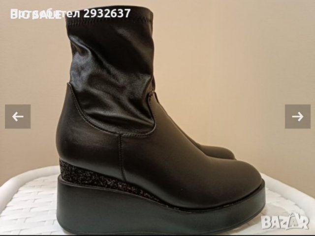 ЧЕРНИ БОТИ НА ПЛАТФОРМА, снимка 6 - Дамски боти - 39380305