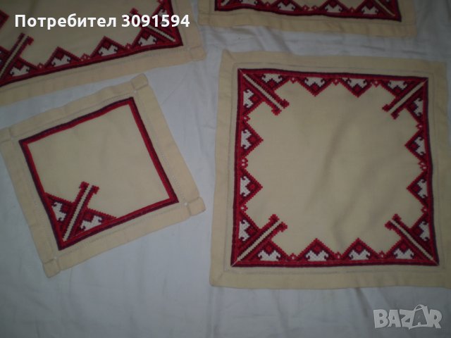 19 век  4 ръчно бродирани  малки покривки , снимка 2 - Други ценни предмети - 34282507