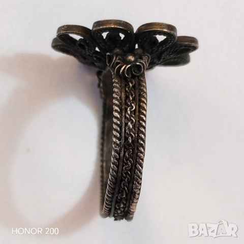 Винтидж сребърен пръстен филигран. , снимка 4 - Пръстени - 53582335