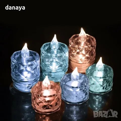 5428 Мини електронна свещ с цветно тяло, 5 см, снимка 7 - Декорация за дома - 47858434