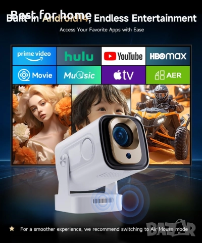 Magcubic 4К Мини интелигентен проектор с , преносим  с Wifi и Bluetoot, снимка 7 - Плейъри, домашно кино, прожектори - 52363348