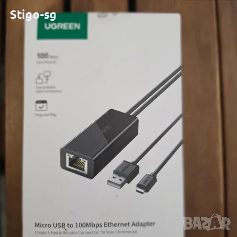 Ethernet адаптер Ugreen Micro USB към RJ45 (модел 30985