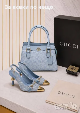 Gucci Дамски Светло Сини Обувки На Ток Гучи Код E149, снимка 5 - Дамски обувки на ток - 55800121