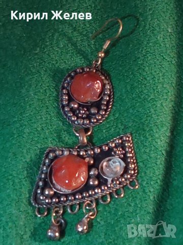 СТАРО УКРАШЕНИЕ от САЧАН с КАРНЕОЛ и КРИСТАЛ ВИСУЛКА 50141, снимка 3 - Антикварни и старинни предмети - 29835976
