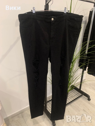 Черни дамски дънки в размер 3XL-4XL, снимка 4 - Дънки - 44774333