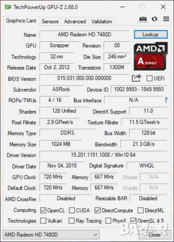 Дънна платка ASRock FM2A58M-VG3+, AMD A4-4020 3,2GHz, 8GB RAM DDR3, снимка 5 - Дънни платки - 52530746