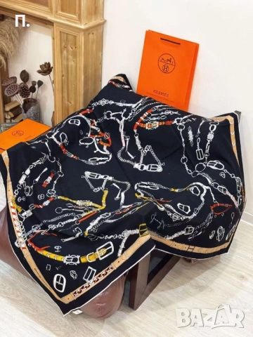 Оригинален шал HERMÈS – класически дизайн, снимка 2 - Други - 52861158