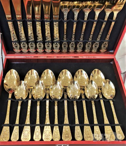 Златни прибори за хранене - 189,90 лв., снимка 3 - Прибори за хранене, готвене и сервиране - 34143430