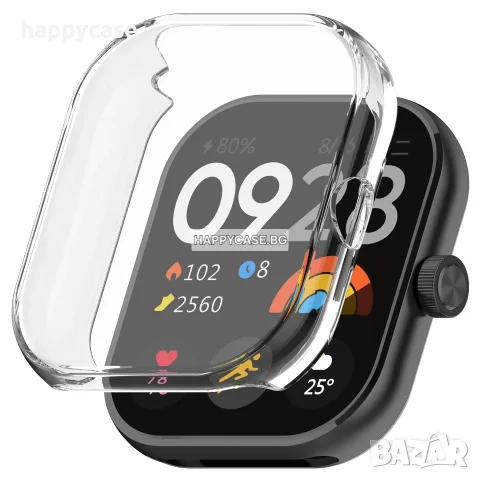 Xiaomi Redmi Watch 4 / 360° Мек TPU силиконов кейс с протектор, снимка 4 - Смарт часовници - 44148797