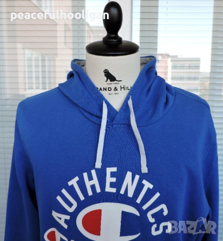 Champion Mens  Blue Hoodie - страхотен мъжки  син суичър размер L, снимка 2 - Суичъри - 52322742