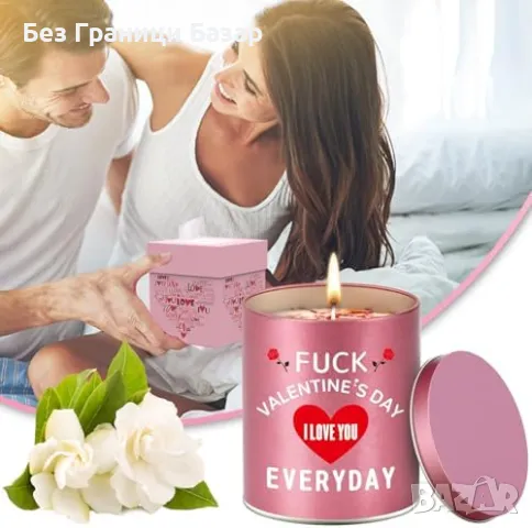 Нова Луксозна свещ с дълготраен аромат – идеален подарък Свети Валентин, снимка 2 - Други - 48897586