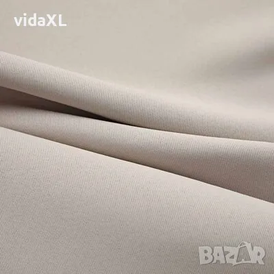 vidaXL Затъмняващи завеси с метални халки, 2 бр, бежови, 140x175 см(SKU:134442), снимка 4 - Пердета и завеси - 49280783