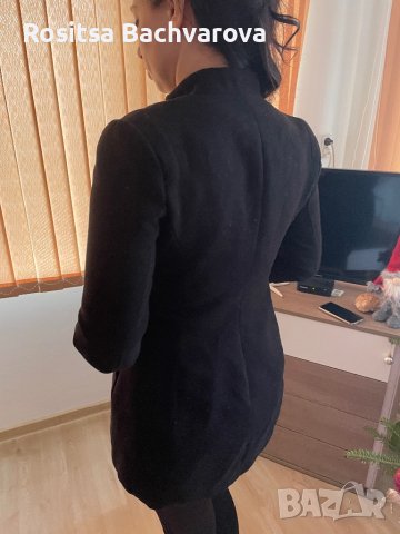 Черно палто Stradivarius, XS размер, снимка 12 - Палта, манта - 27770166