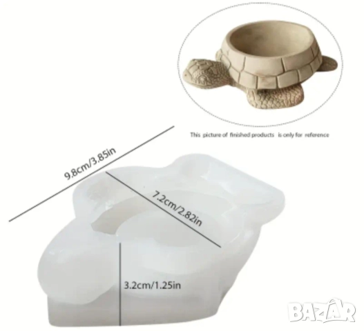 Молд кашпа костенурка , снимка 4 - Форми - 51501012