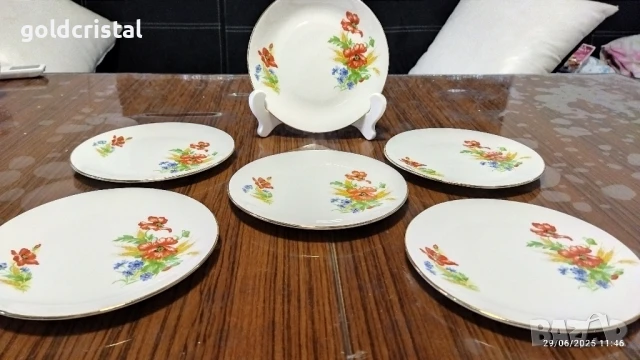 Стар английски костен порцелан чинии , снимка 2 - Антикварни и старинни предмети - 16064322