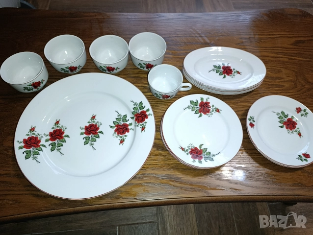Български порцелан "червена роза"