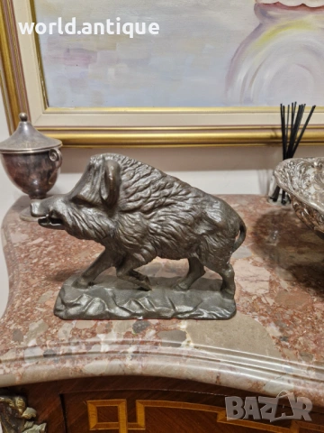 Уникална антикварна метална фигура чугун , снимка 2 - Антикварни и старинни предмети - 53815639