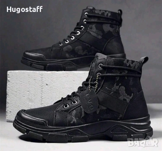 Нови мъжки кубинки черни камуфлажни непромокаеми ботуши тактически обувки 44/45, снимка 6 - Маратонки - 53154636