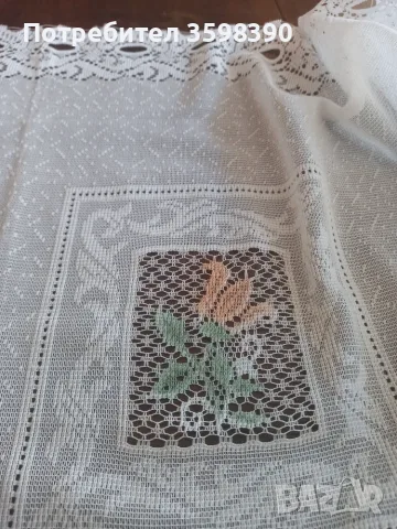 Перде с бродерия цветя 160×51см., 5€