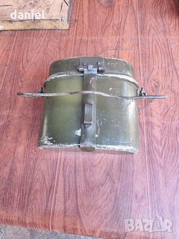Рядко старо българско войнишко канче - форма "бъбрек" Материал – Алуминий военни , снимка 4 - Оборудване и аксесоари за оръжия - 34160894