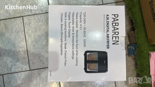 PABAREN 4.5L 1500W Дигитален екран модел от 2025 360 градуса видимост на храната, снимка 10 - Други - 52120658