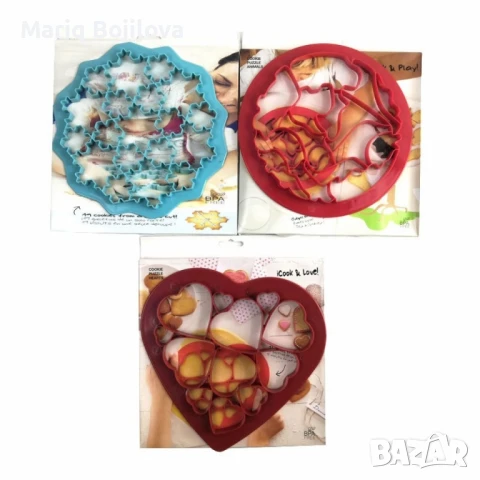 Силиконова форма за сладки и бисквити - сърца, снежинки или животинки, снимка 12 - Други - 48732837