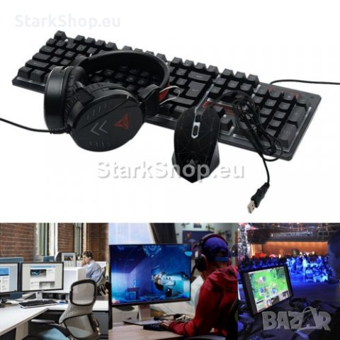 Геймърски комплект – мишка, клавиатура, слушалки, пад – 4 части JX-K8816, снимка 2 - Друга електроника - 39894065