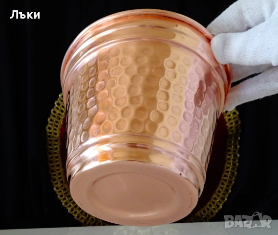 Меден съд,ледарка,чиста червена мед 1.6 л. , снимка 3 - Антикварни и старинни предмети - 52552788