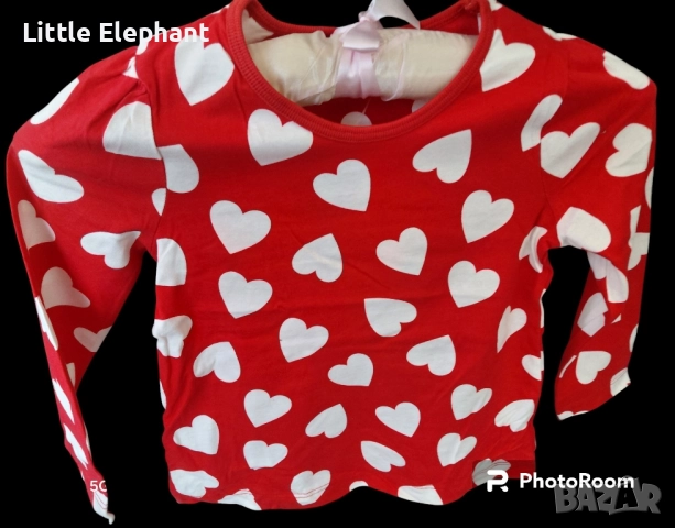 Блузка с дълъг ръкав за 3-4 год мом бели сърца,колекция"Hearts",Англия/нова