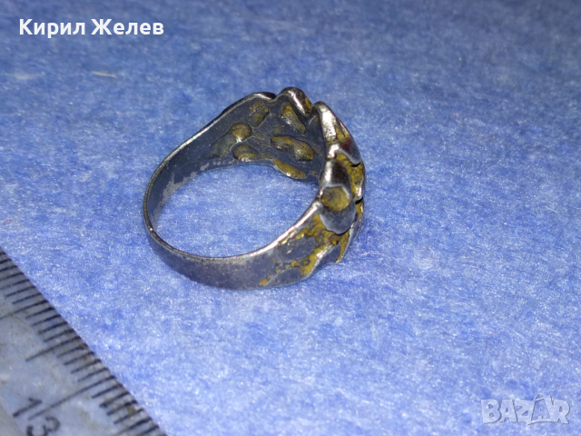 КРАСИВО ОРНАМЕНТИРАН СРЕБЪРЕН ПРЪСТЕН ОКСИДИРАНО СРЕБРО ВИСОКА ПРОБА РЪЧНА СТАРА ИЗРАБОТКА 43796, снимка 10 - Антикварни и старинни предмети - 44664253