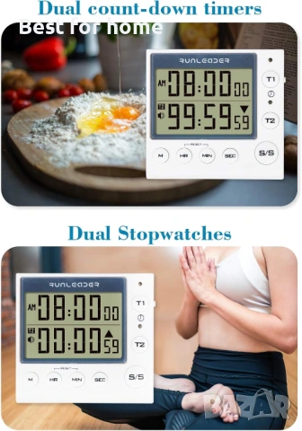 Кухненски таймер Runleader, таймер за пекарна, цифров дисплей за готвене, таймер за обратно броене, снимка 3 - Други - 53444442