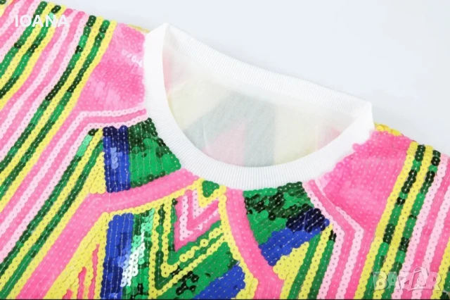 Уникална рокля с пайети, снимка 3 - Рокли - 50832519